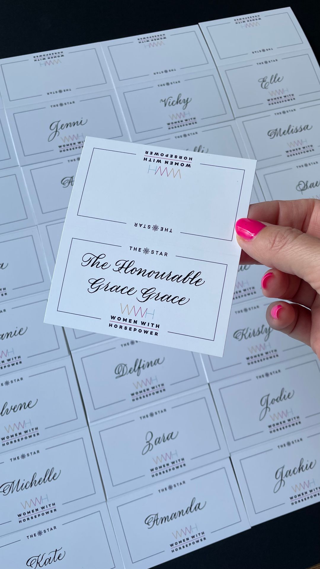 09 The Star Gold Coast Women with Horsepower lunch calligraphy place cards