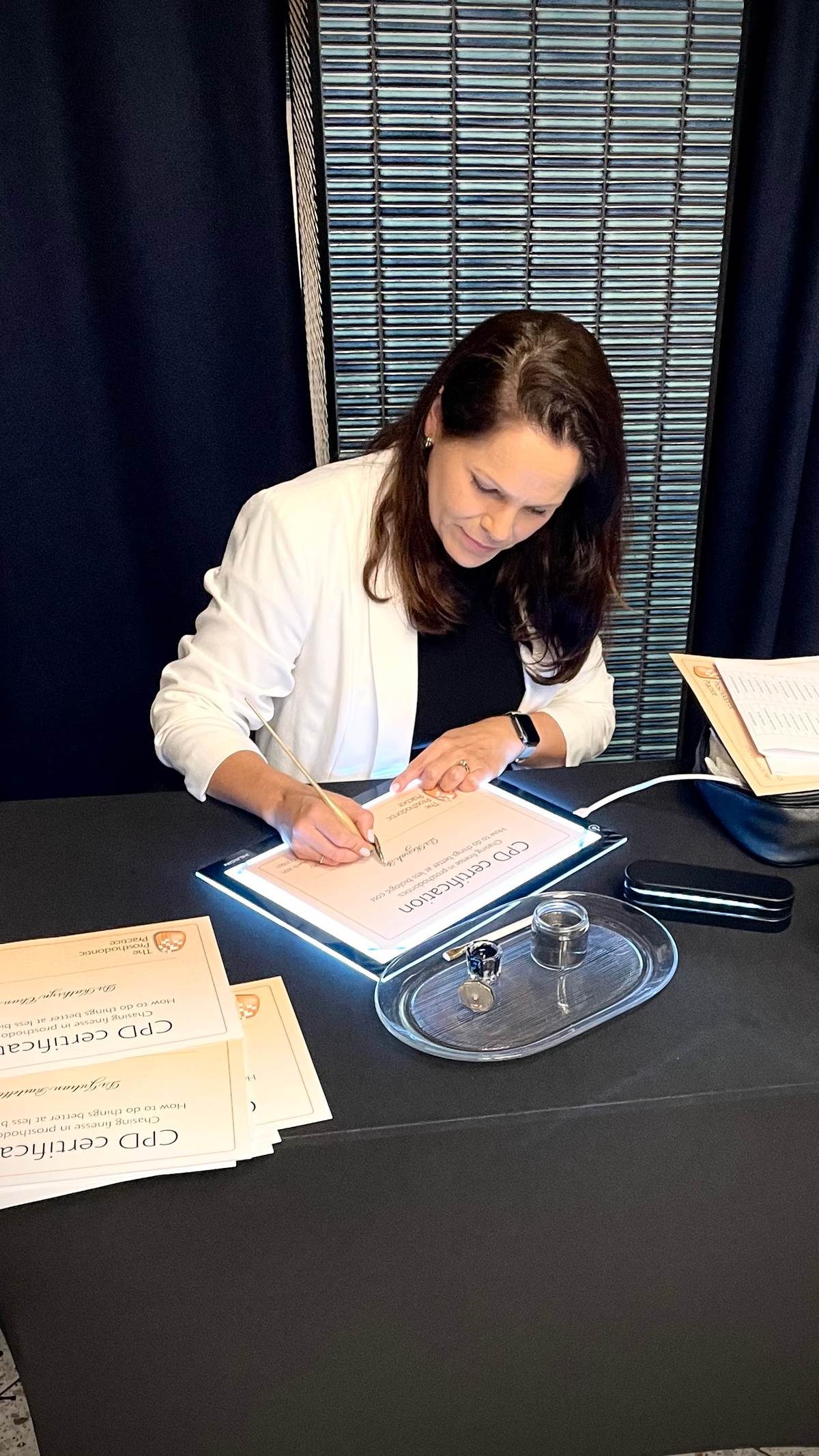 Certificate Calligraphy at Prosthodontist clinical discussion night 2