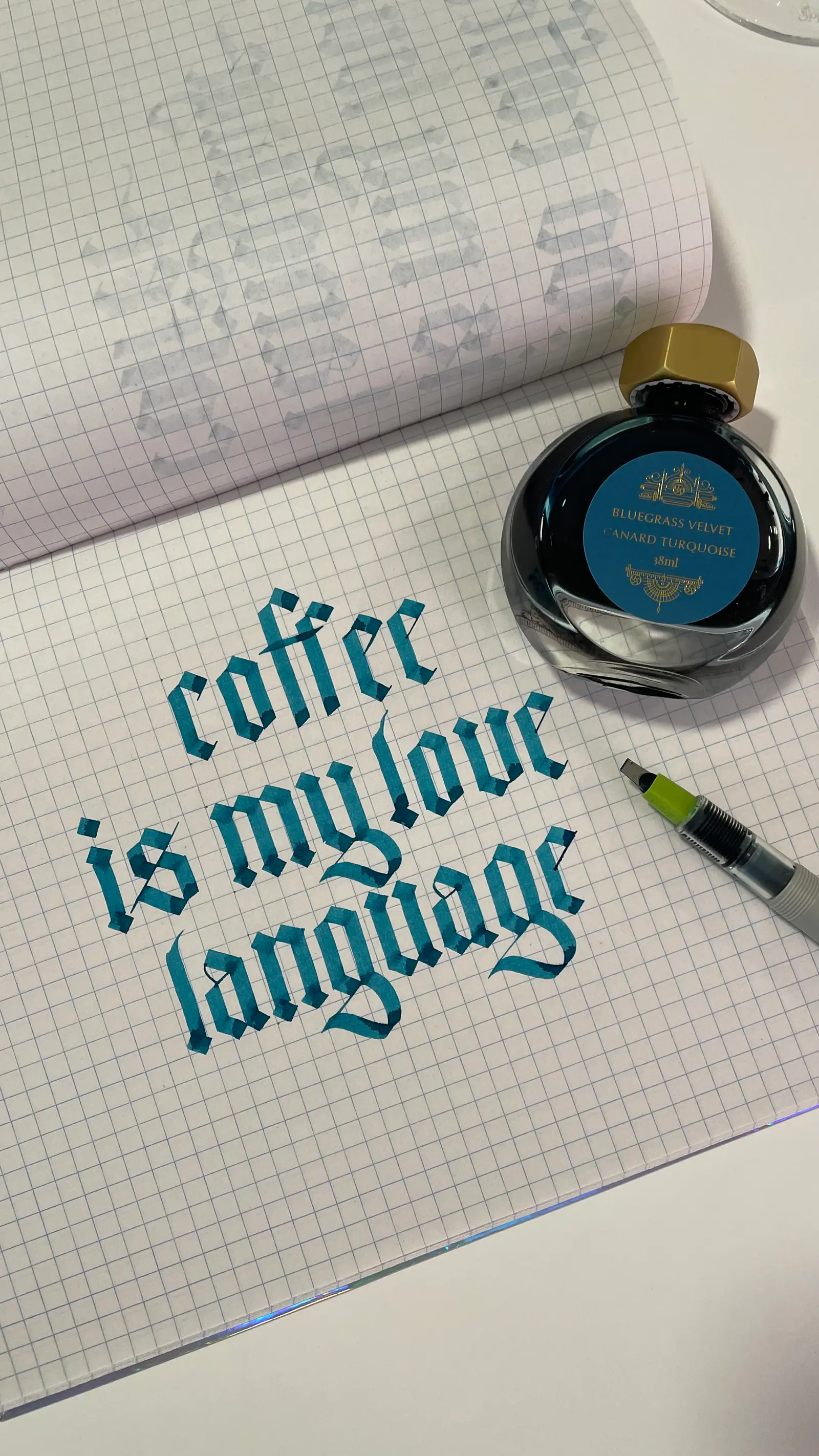 Gothic calligraphy quote
