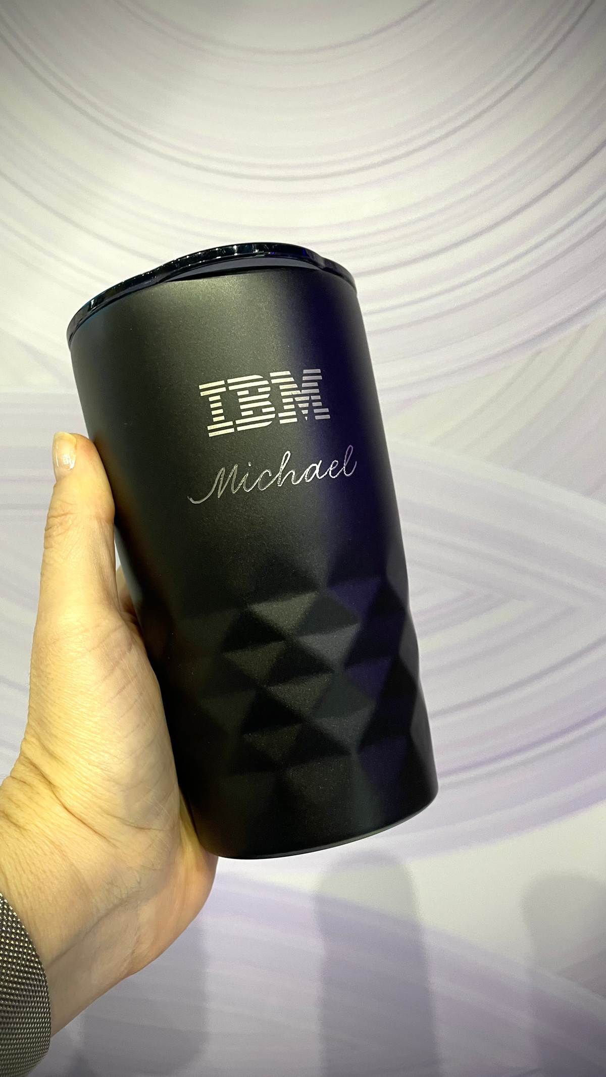 IBM Expo Gartner Symposium Travel mug engraving