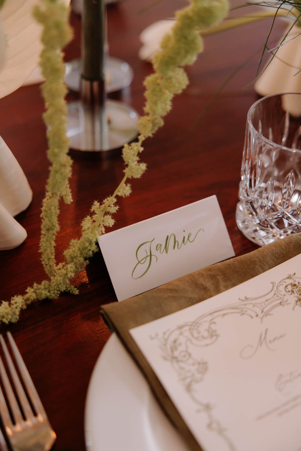 Osteria modern calligraphy place card 2