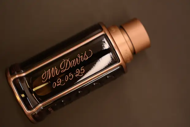 Personalised fragrance bottle engraving