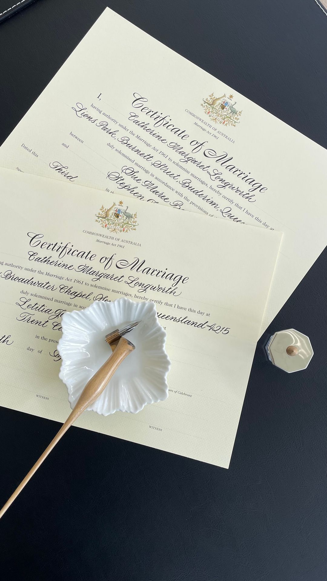 Wedding certificate calligraphy 2