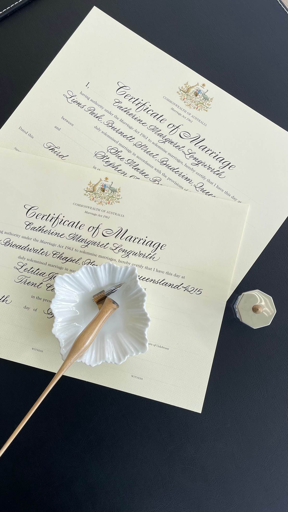 Wedding certificate calligraphy 2